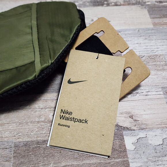 Nike Challenger Waist Fanny Pack Large 1 Liter Running Outdoor Mesh Back Green - Picture 5 of 8